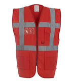 Multi-functional executive hi vis waistcoat Red