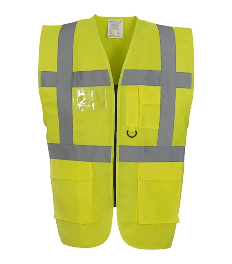 Multi-functional executive hi vis waistcoat HiVisYellow