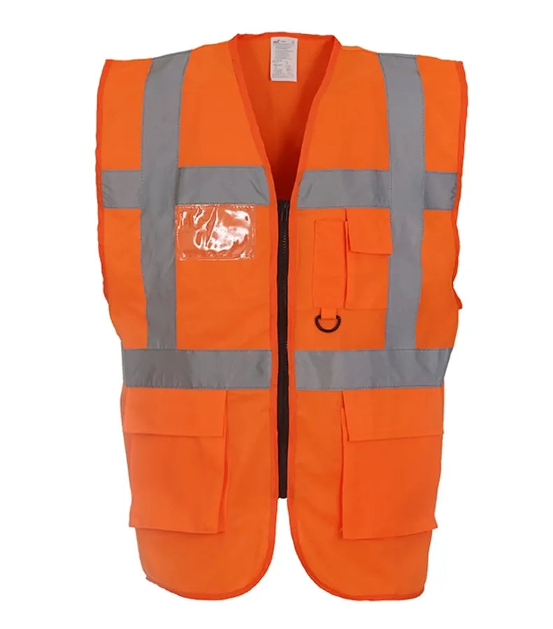 Multi-functional executive hi vis waistcoat Orange