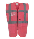 Multi-functional executive hi vis waistcoat Pink