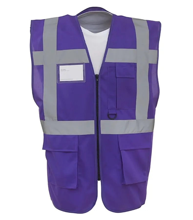 Multi-functional executive hi vis waistcoat Purple