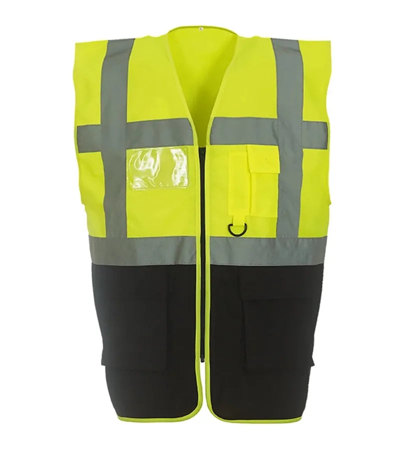 Multi-functional executive hi vis waistcoat Yellow/Black