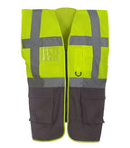 Multi-functional executive hi vis waistcoat Yellow/Grey