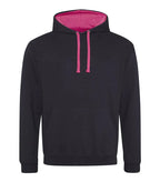 Varsity Hoodie JetBlack/HotPink