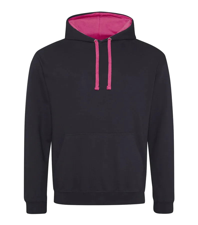 Varsity Hoodie JetBlack/HotPink