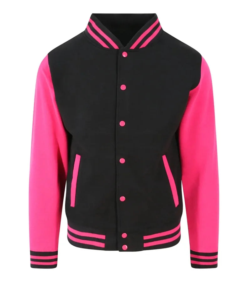 Varsity Jacket JetBlack/HotPink