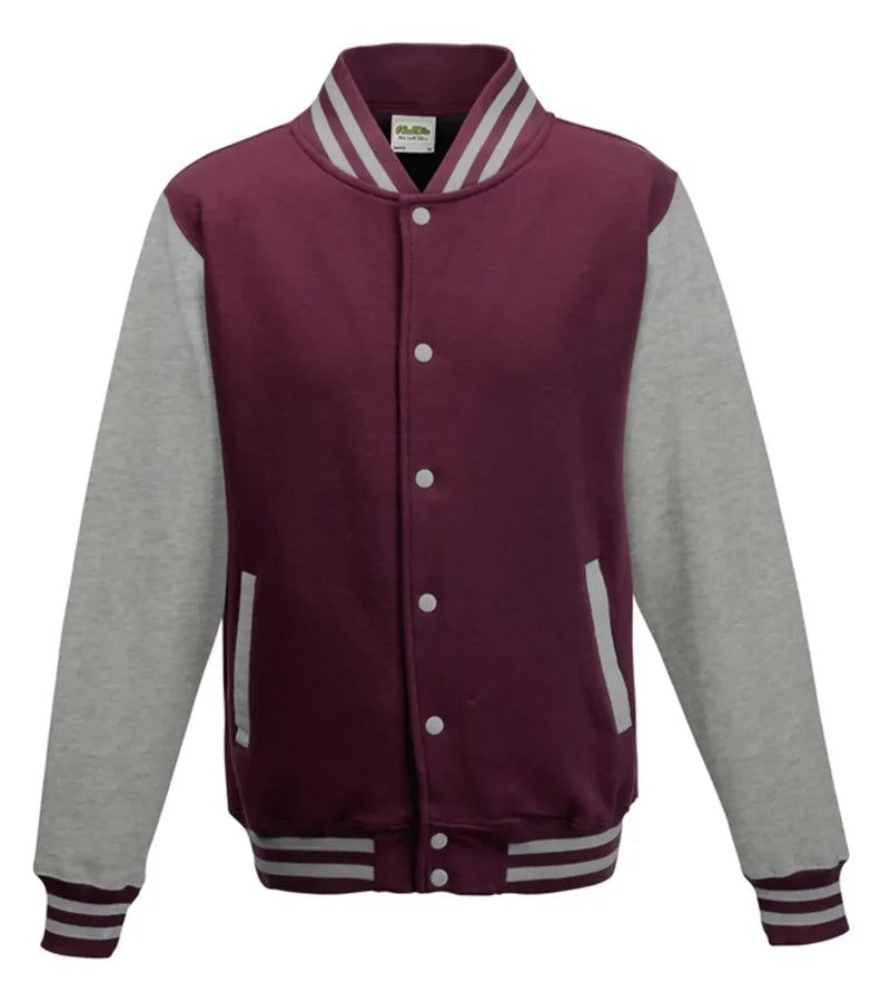 Varsity Jacket Burgundy/HeatherGrey