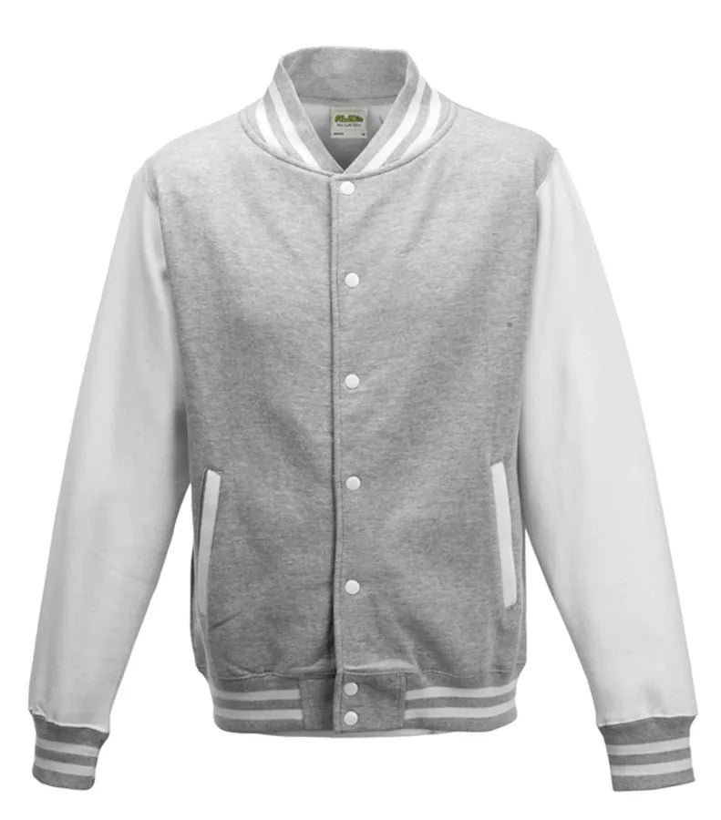 Varsity Jacket HeatherGrey/White