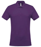 Men's Short-Sleeved Piqué Polo Shirt Purple