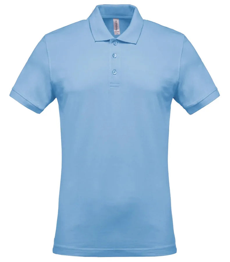 Men's Short-Sleeved Piqué Polo Shirt SkyBlue