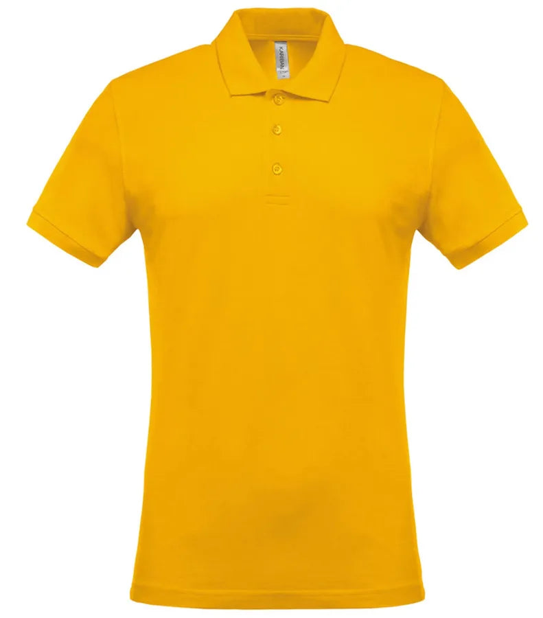 Men's Short-Sleeved Piqué Polo Shirt Yellow