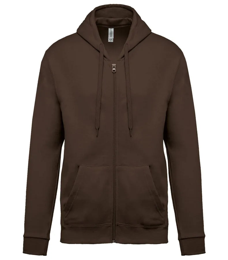 Full Zip Hooded Sweatshirt Chocolate