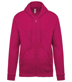 Full Zip Hooded Sweatshirt Fuchsia