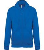 Full Zip Hooded Sweatshirt LightRoyalBlue