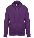 Full Zip Hooded Sweatshirt Purple