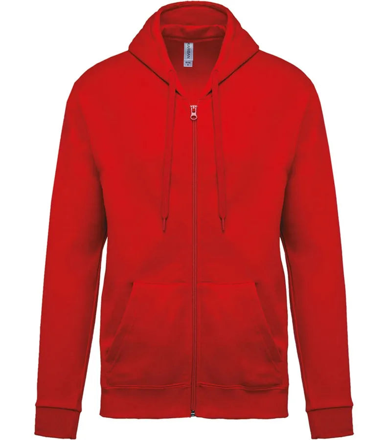 Full Zip Hooded Sweatshirt Red