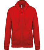Full Zip Hooded Sweatshirt Red