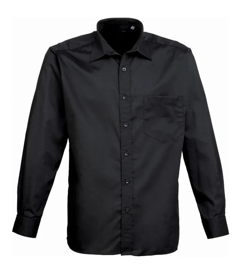Long sleeve poplin shirt Black