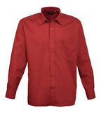 Long sleeve poplin shirt Burgundy