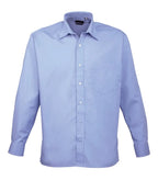 Long sleeve poplin shirt MidBlue