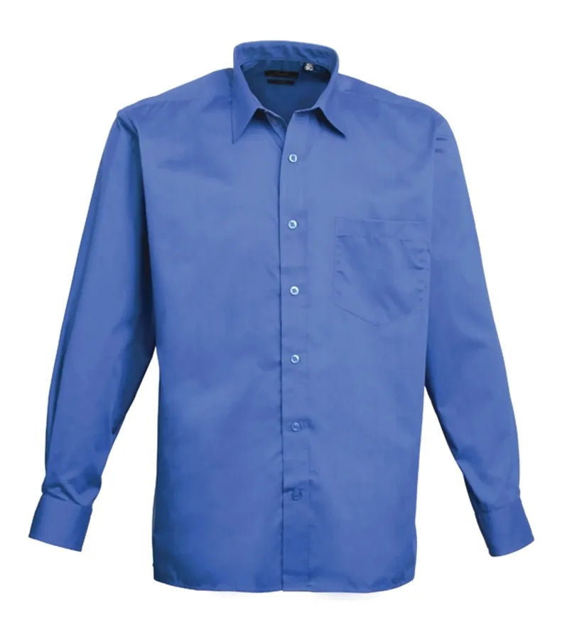 Long sleeve poplin shirt Royal