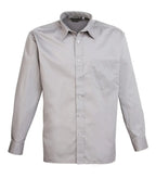 Long sleeve poplin shirt Silver