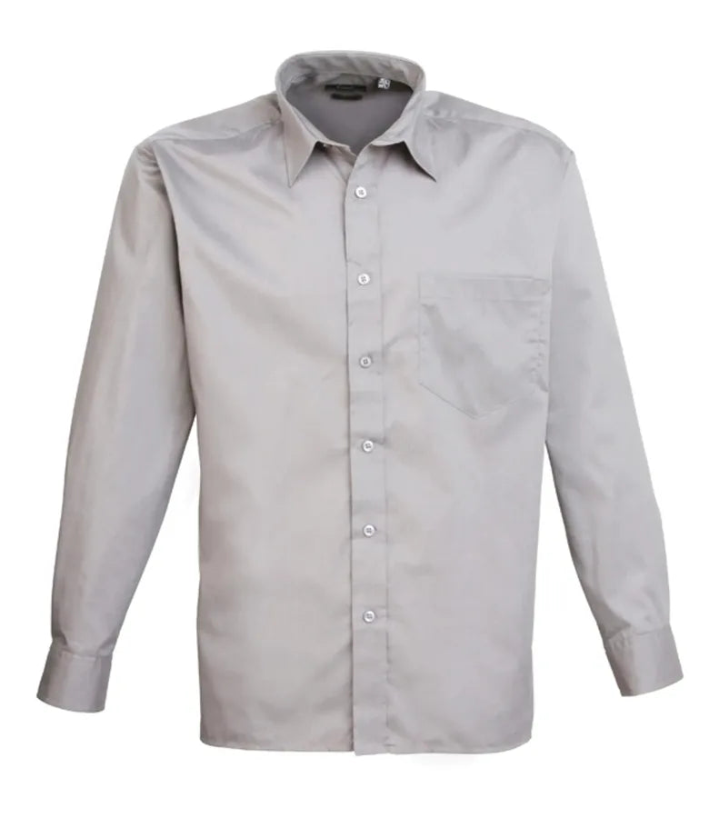 Long sleeve poplin shirt Silver