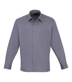 Long sleeve poplin shirt Steel