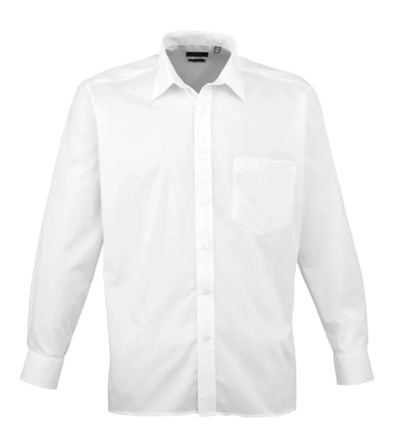 Long sleeve poplin shirt White