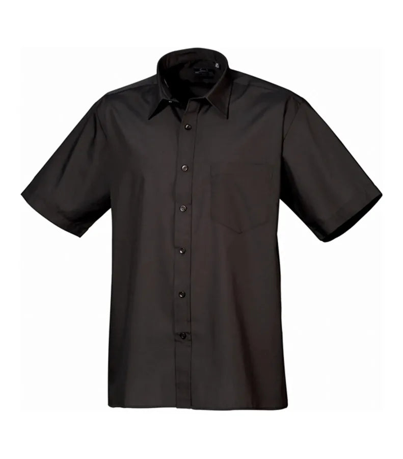 Short sleeve poplin shirt Black