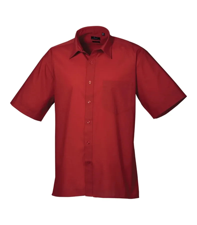 Short sleeve poplin shirt Burgundy