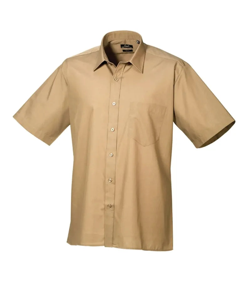 Short sleeve poplin shirt Khaki