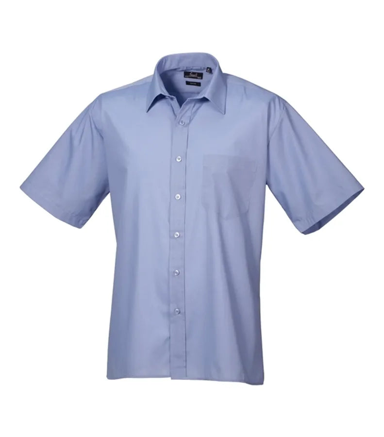 Short sleeve poplin shirt MidBlue