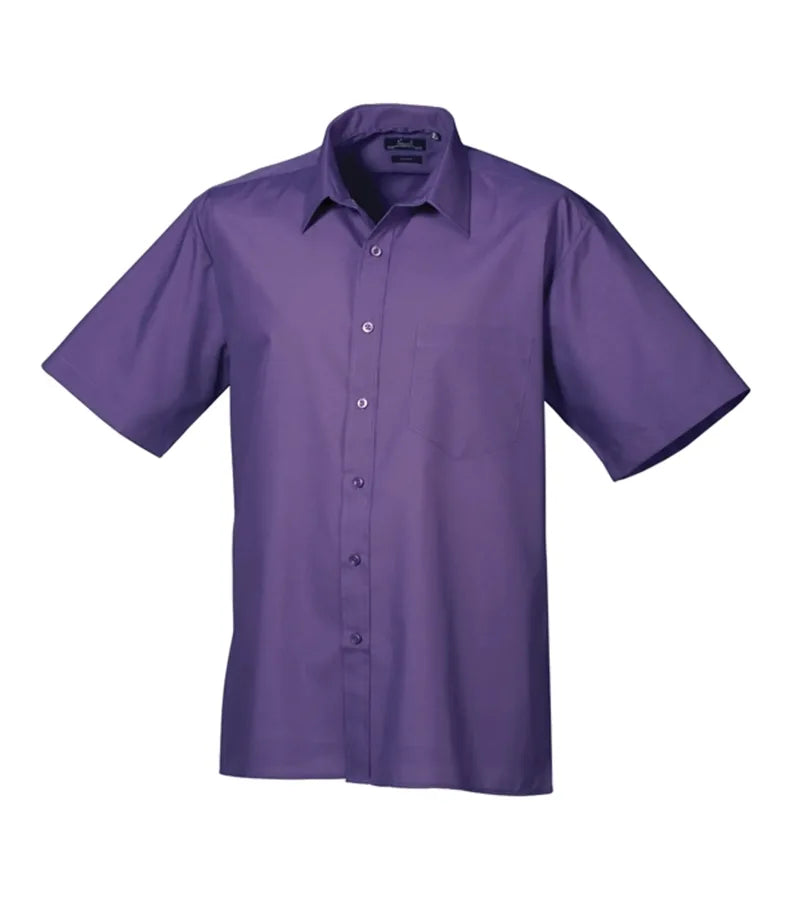 Short sleeve poplin shirt Purple
