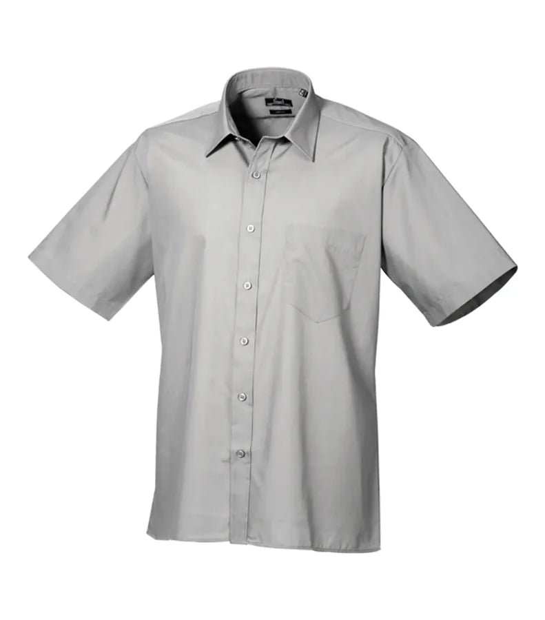 Short sleeve poplin shirt Silver
