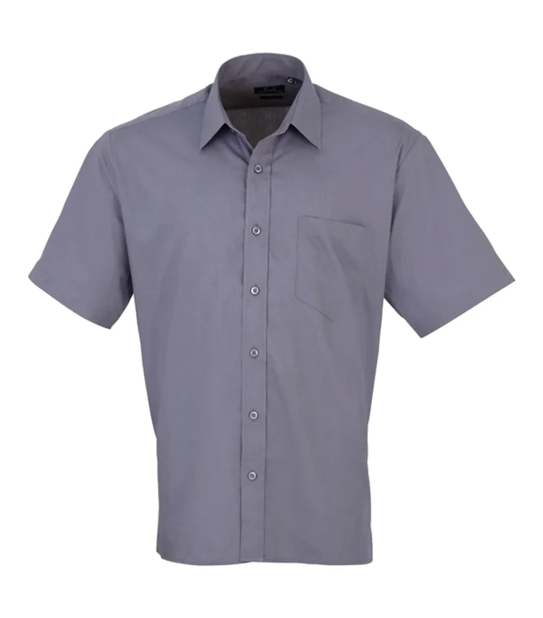 Short sleeve poplin shirt Steel