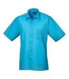 Short sleeve poplin shirt Turquoise