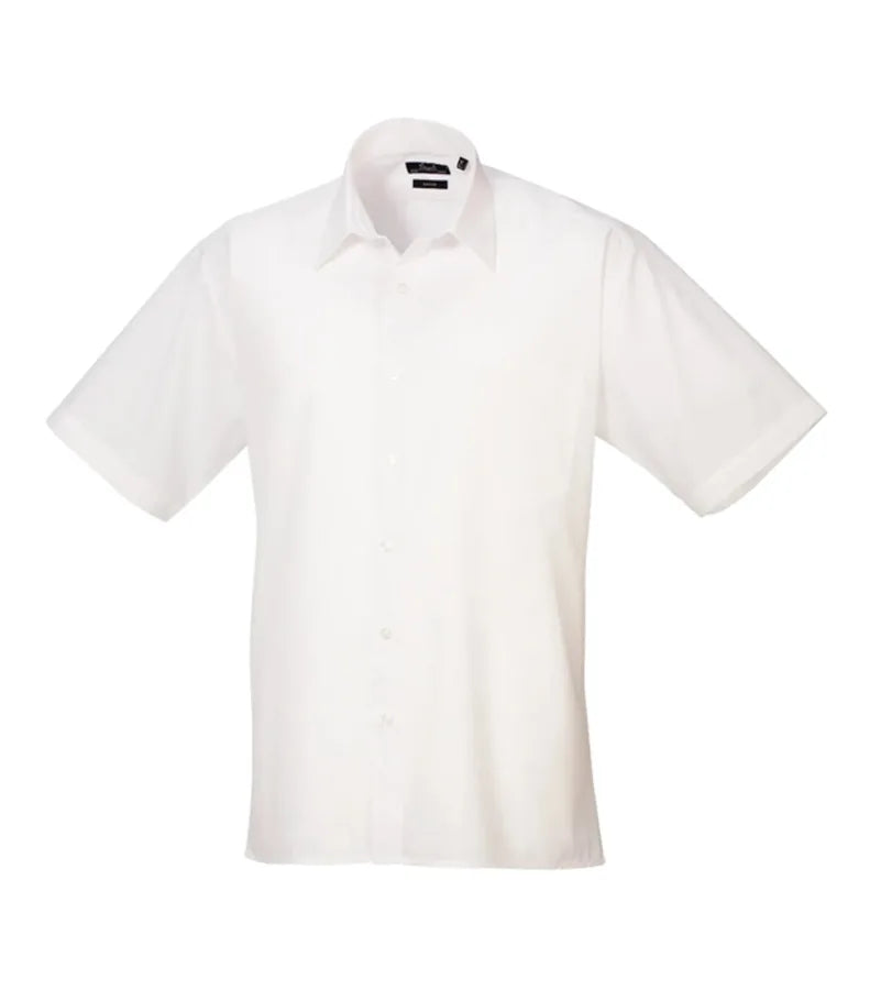 Short sleeve poplin shirt White