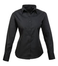 Women's poplin long sleeve blouse Black