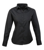 Women's poplin long sleeve blouse Black