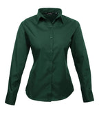 Women's poplin long sleeve blouse Bottle