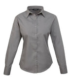 Women's poplin long sleeve blouse DarkGrey