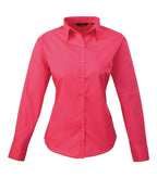 Women's poplin long sleeve blouse HotPink