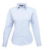 Women's poplin long sleeve blouse LightBlue