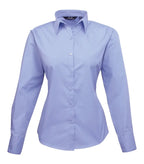 Women's poplin long sleeve blouse MidBlue