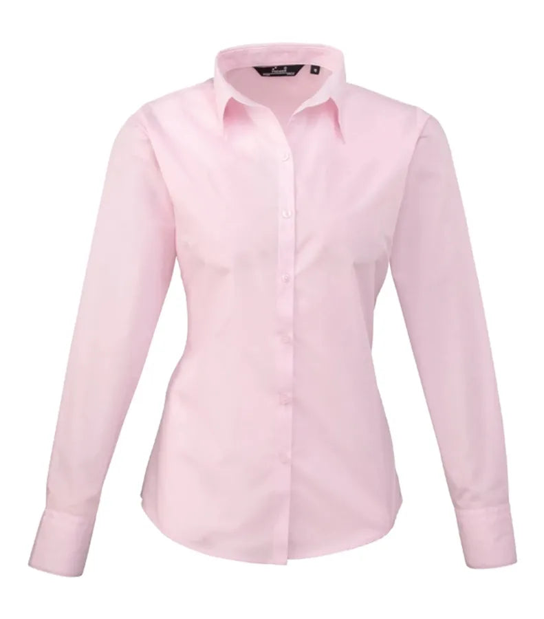 Women's poplin long sleeve blouse Pink