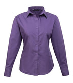 Women's poplin long sleeve blouse Purple
