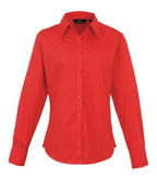 Women's poplin long sleeve blouse Red