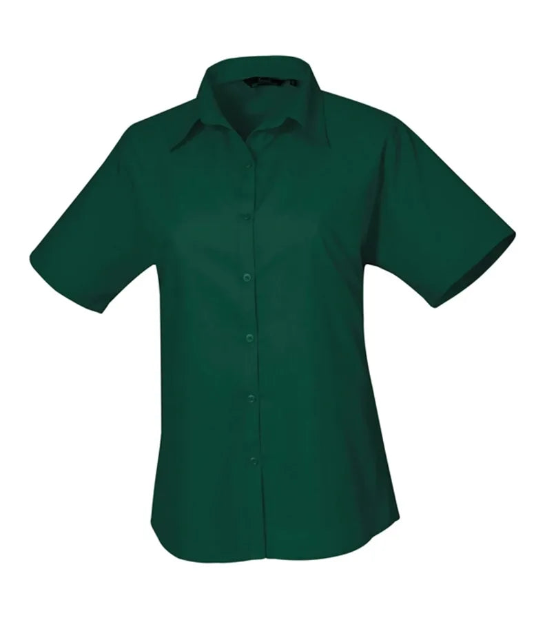 Women's short sleeve poplin blouse Bottle