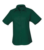 Women's short sleeve poplin blouse Bottle